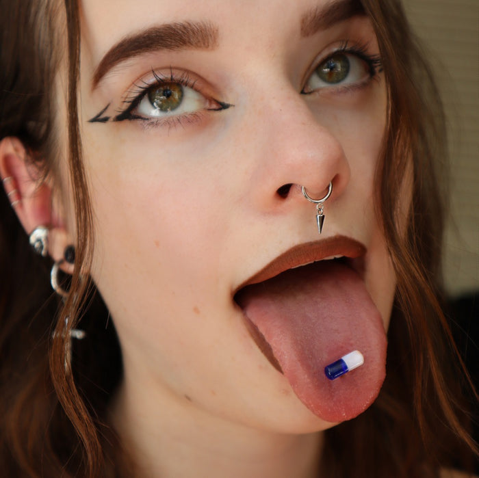 10PCS Funny Pill Acrylic Tongue Barbell Set