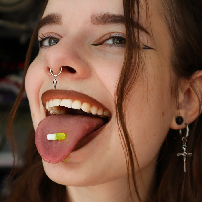 10PCS Funny Pill Acrylic Tongue Barbell Set