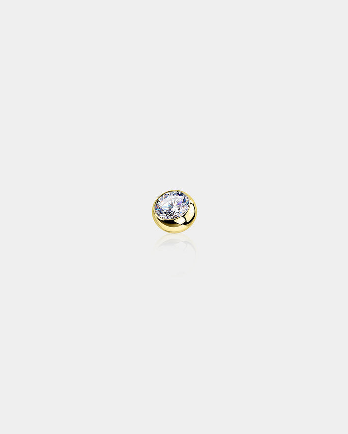 14K Gold CZ Belly Ring Repalcement Ball