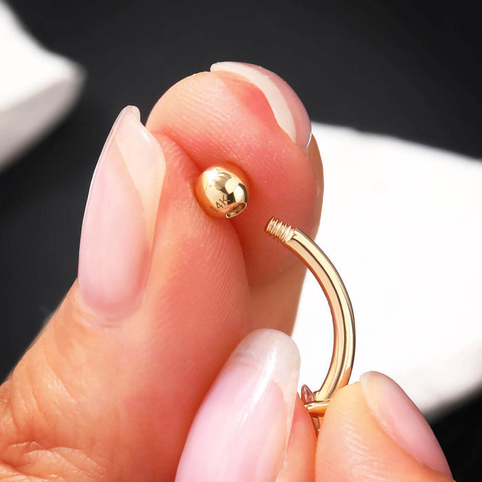 14K Gold CZ Belly Ring Repalcement Ball