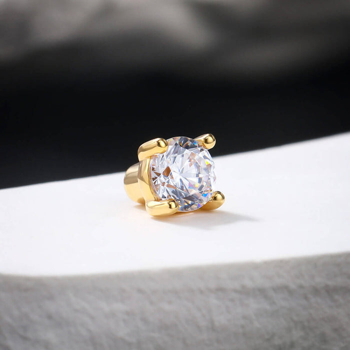 14K Gold CZ Replacement Belly Ring Ball