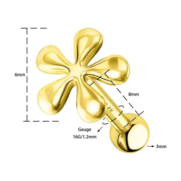 8mm flower cartilage stud