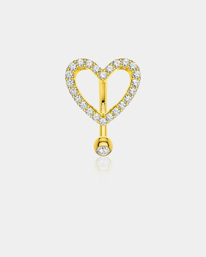 heart top mount belly ring