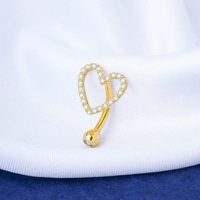 heart top mount belly ring
