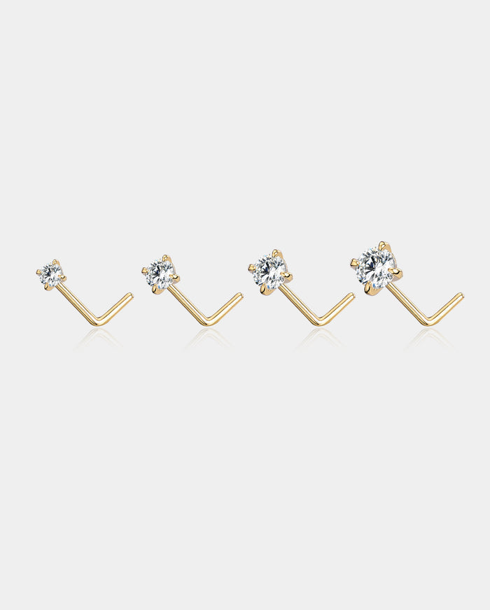 14k solid gold nose stud