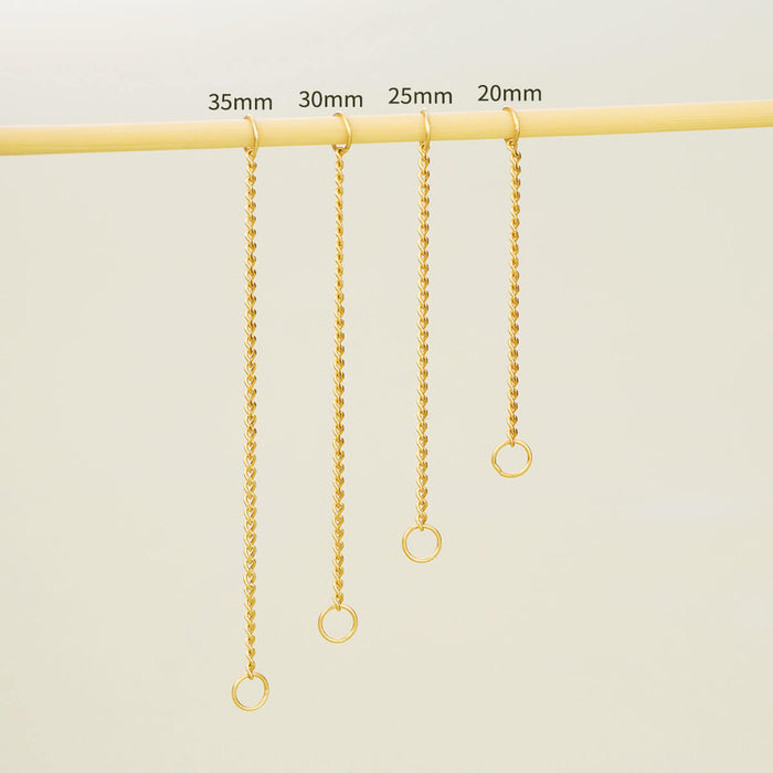 14K Gold Single Chain Cartilage Earring