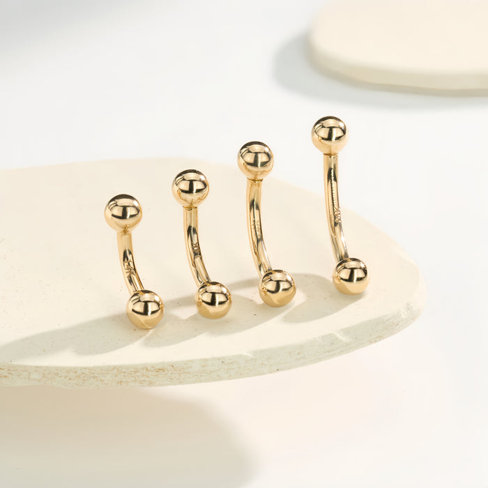 14K Solid Gold Internally Threaded Belly Ring