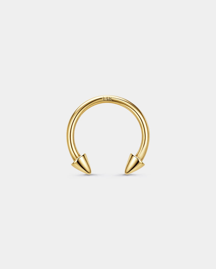 14k solid gold horseshoe septum ring