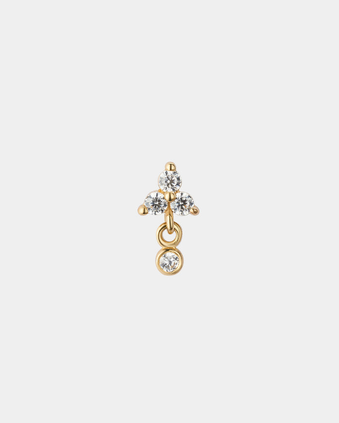 dangle triangle nose piercing stud
