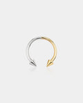 14k white and yellow gold septum ring
