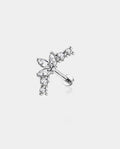 14k white gold flower petal cartilage stud