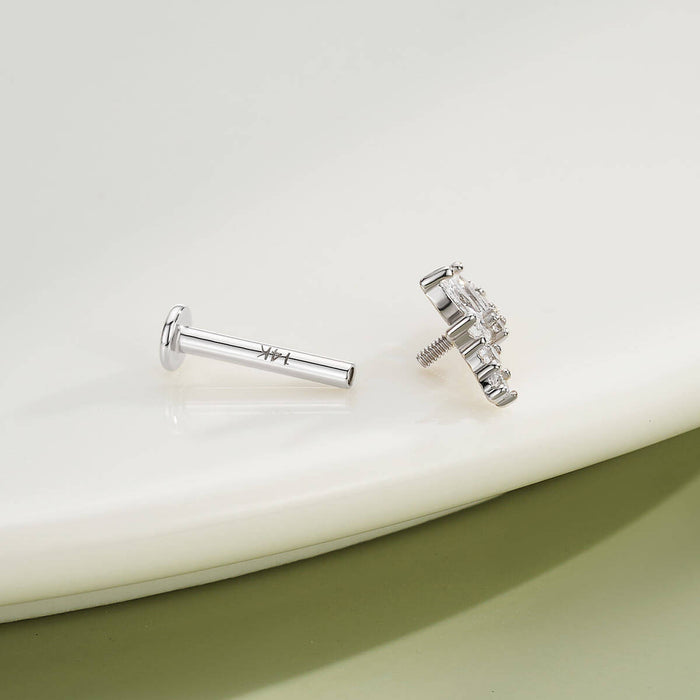 internally threaded flower petal cartilage stud