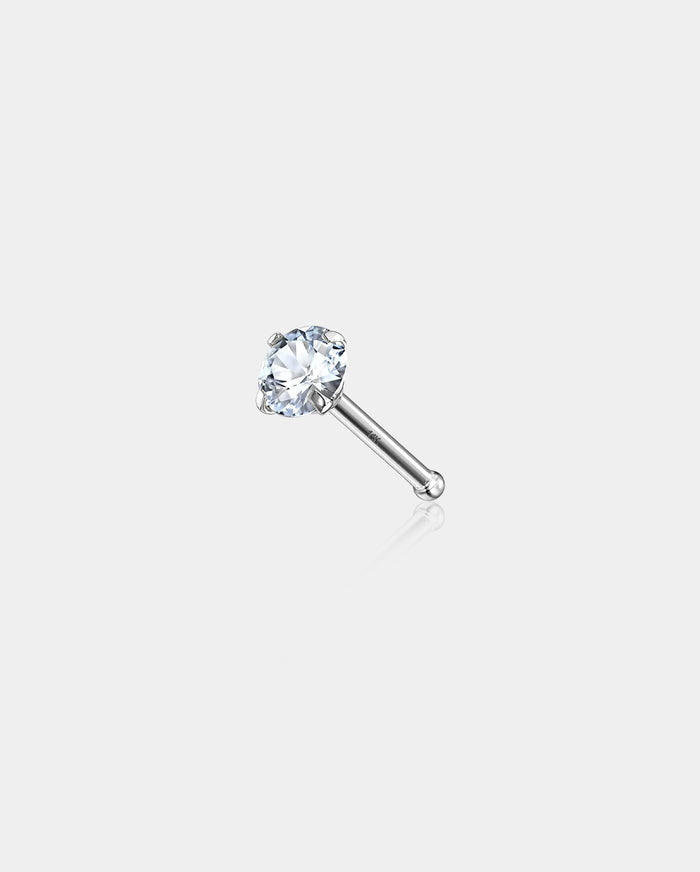 white gold nose stud
