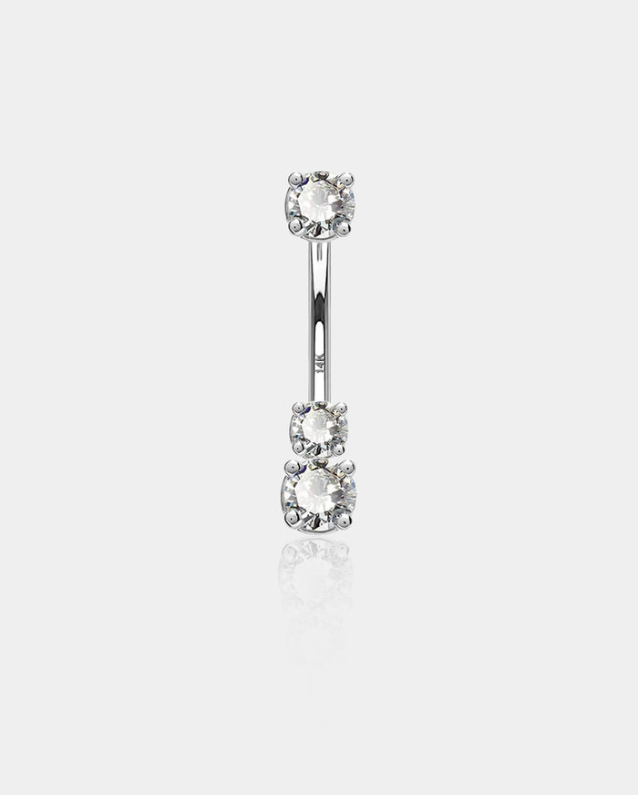 white gold belly button rings - OUFER BODY JEWELRY