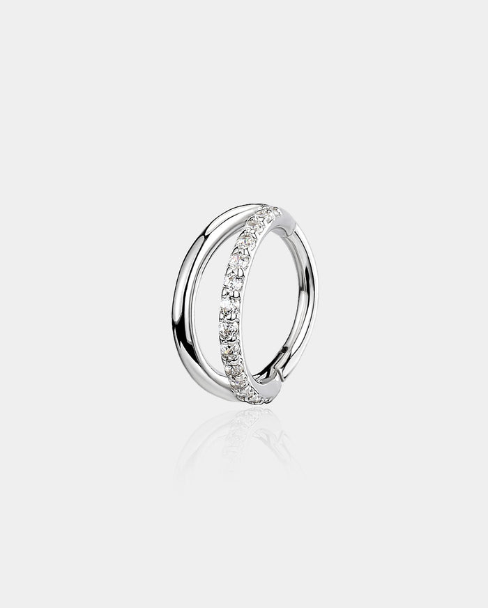 14k white gold helix hoop