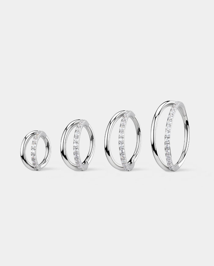 14k white gold cartilage hoops