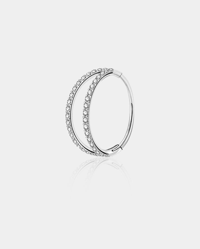 18G CZ Double Hoop Segment Nose Ring