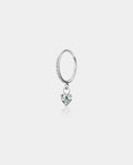 18G CZ Heart Dangle Nose Hoop