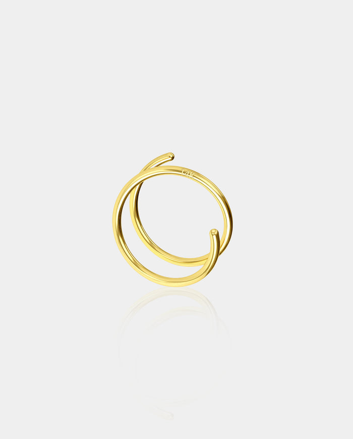 20G 14K Gold Double Segment Nose Hoop