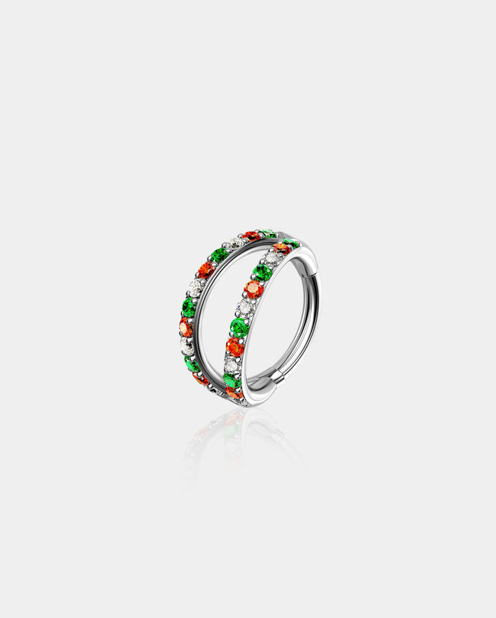 double hoop christmas nose ring