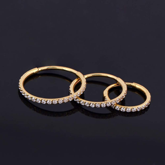 gold nose hoop - OUFER BODY JEWELRY