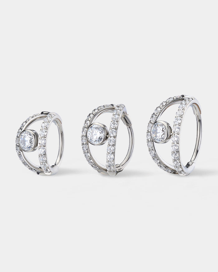 20G Double Row CZ Hoop Nose Ring