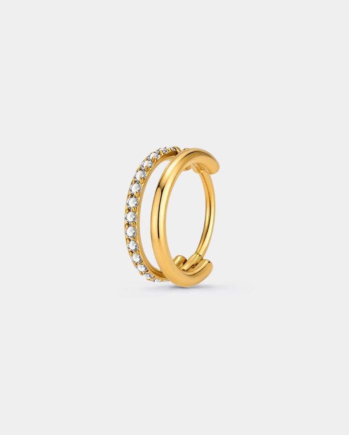20g 6/7/8mm gold double row nose hoop