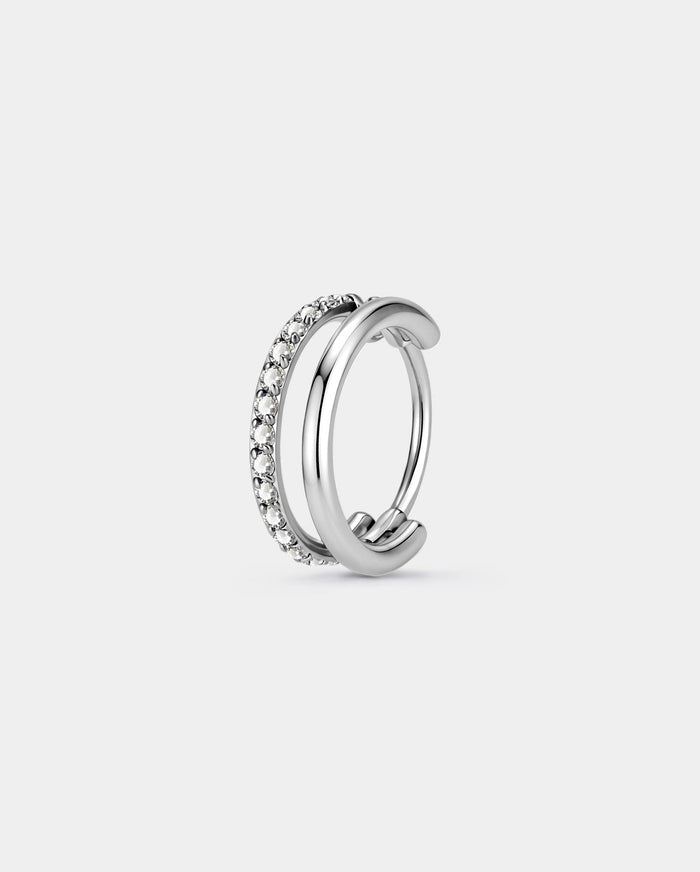 20g 6/7/8mm silver double row nose hoop