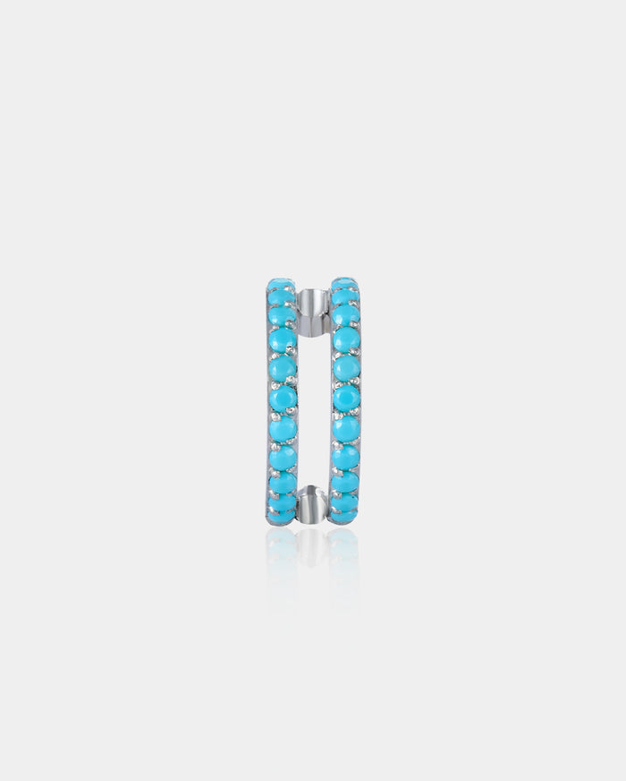 20G Double Row Turquoise Hoop Nose Ring