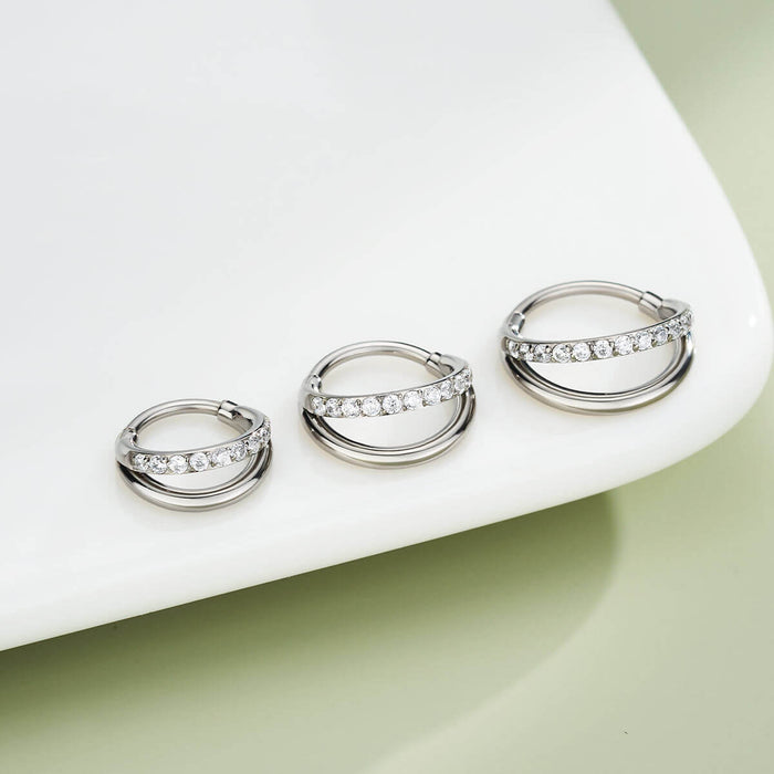 cz nose hoop ring