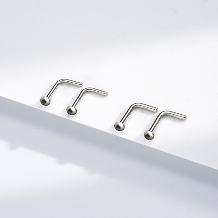 half ball L shaped nose stud