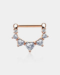 2pcs Heart CZ Nipple Clicker Pair