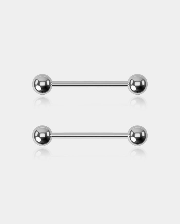 2PCS Internally Threaded Titanium Nipple Rings Pack