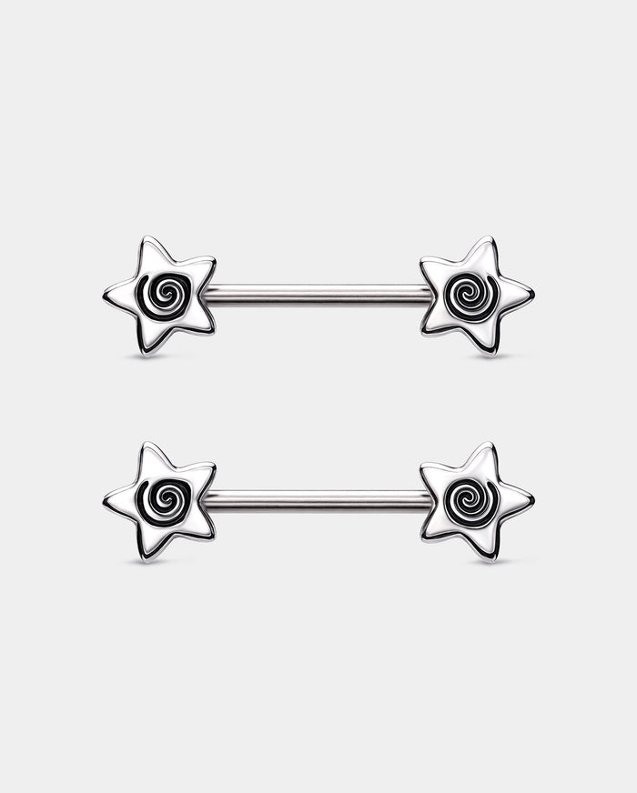 Spiral Star Nipple Barbells