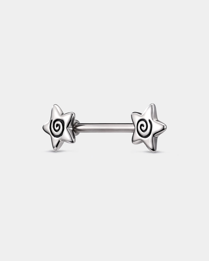 2PCS Spiral Star Nipple Barbells