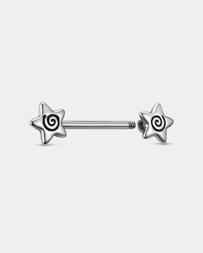 2PCS Spiral Star Nipple Barbells