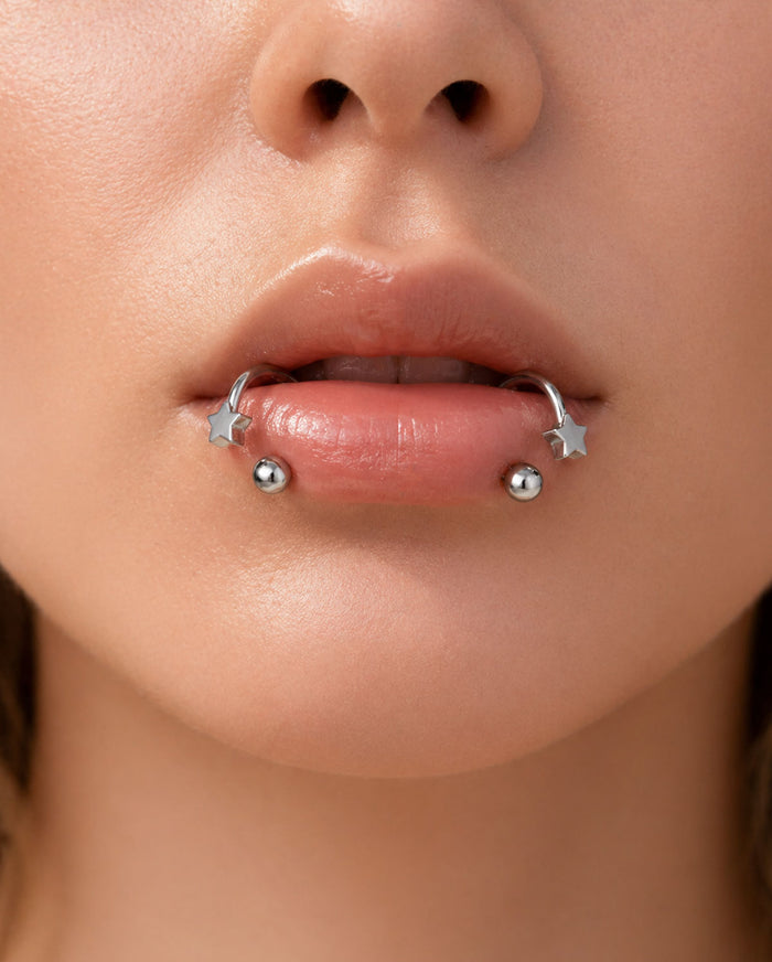 star lip piercing