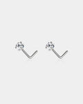 oufer heart l shaped nose stud