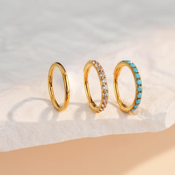 gold Nose Ring Set