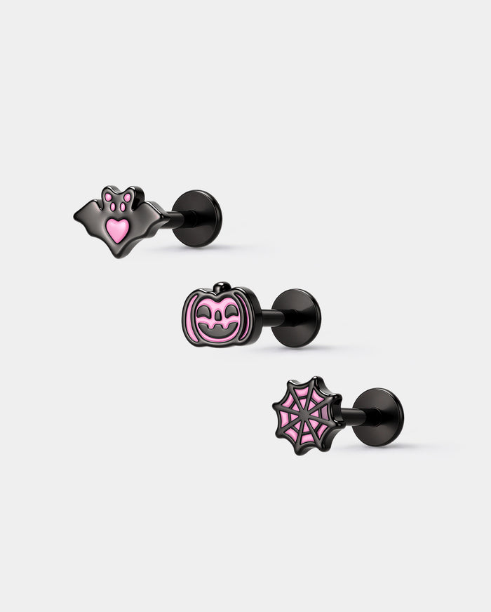 oufer halloween Spider Web Cartilage Stud Set