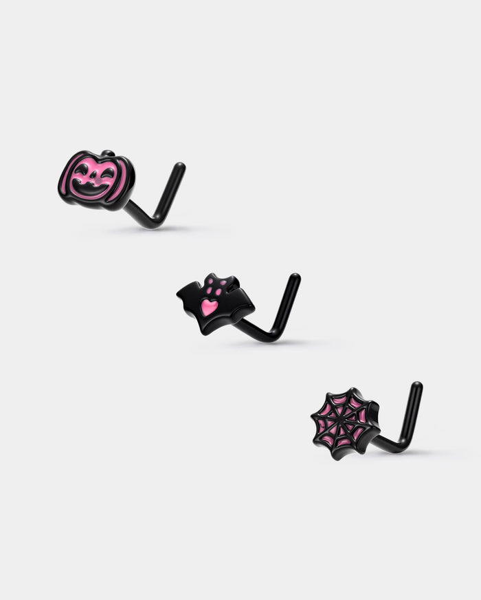 pink halloween nose stud