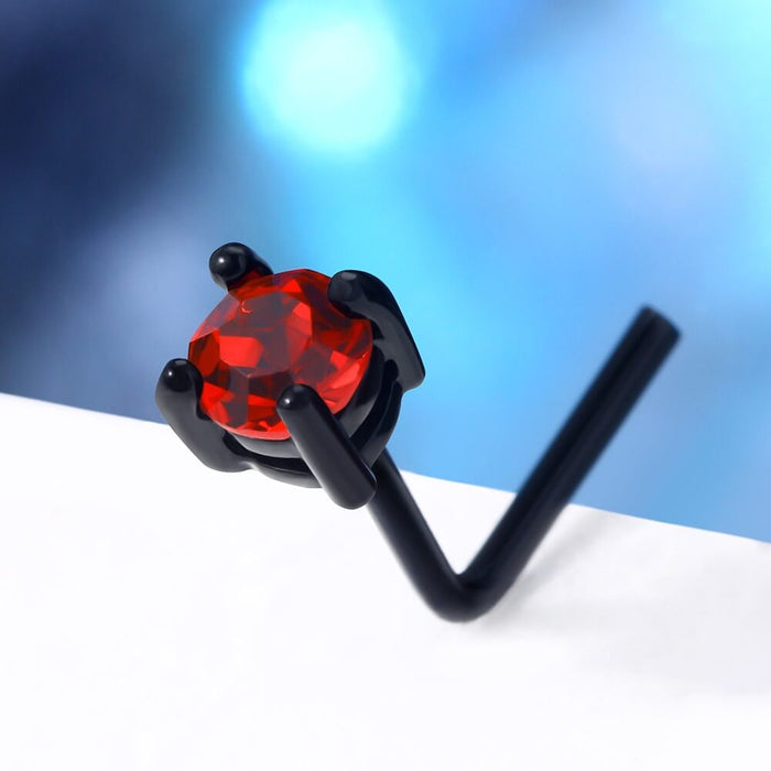 round CZ nose stud