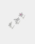 3PCS Flower/Bird/Leaves Nose Studs Set