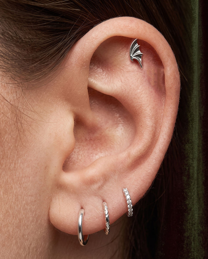 3PCS Moth Wing Coffin Cartilage Stud Set