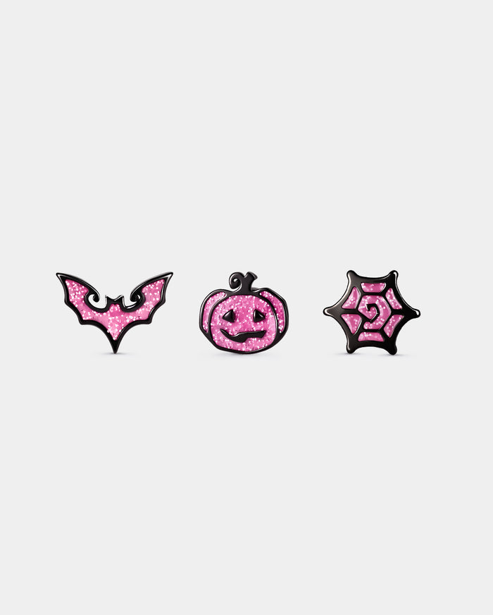 3PCS Pumpkin Bat Spider Web Cartilage Stud Set