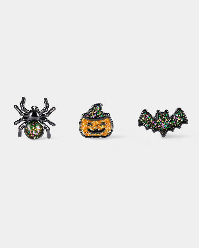 3PCS Spider/Bat/Pumpkinn Internally Threaded Helix Stud