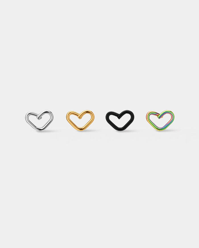 heart nose ring set