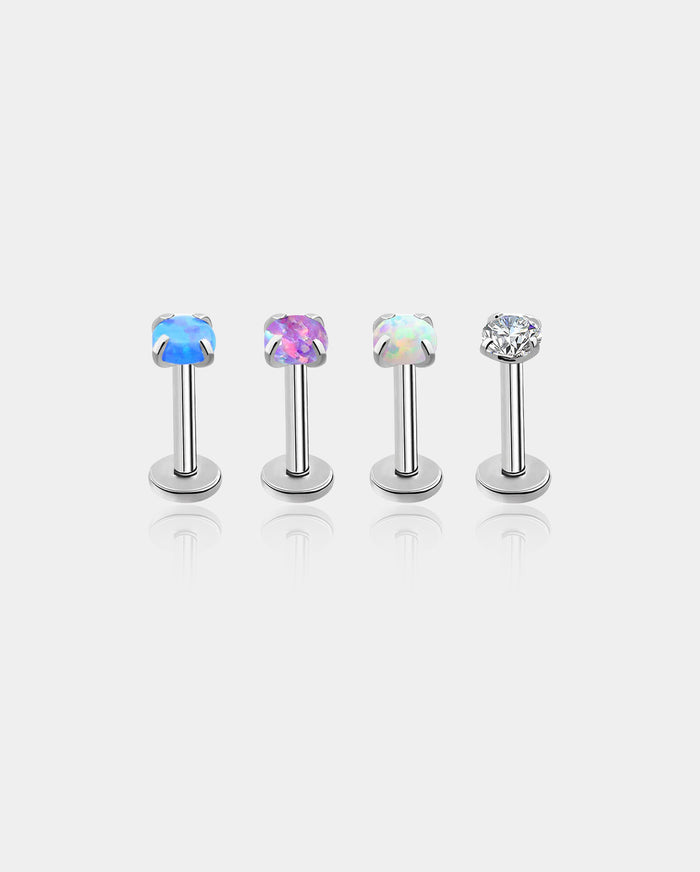 oufer opal labret studs for ears