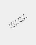 8PCS Balls Spikes Eyebrow Ring Rook Set