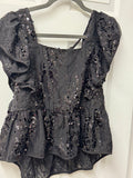 Jackie's Black Sequin Top*Final Sale
